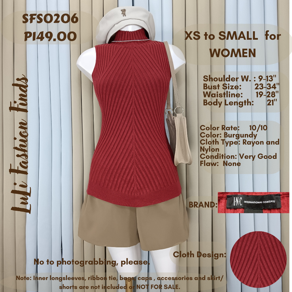 SFS0206 Sleeveless Knitted Tops