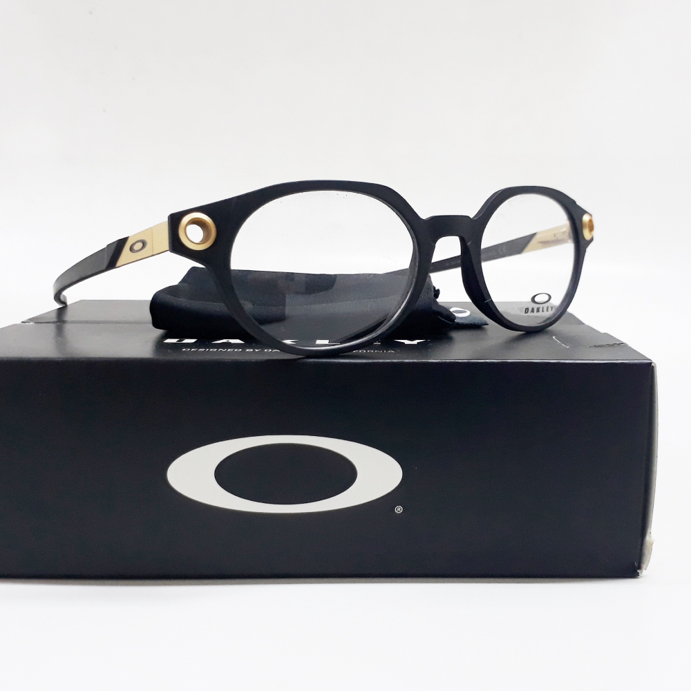 New Oakleyl Rx Bolster 52 Satin Black Gold Frame