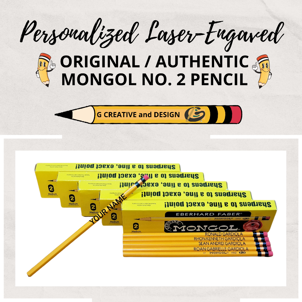 Personalized Original Mongol #2 Pencil - Laser Engraved