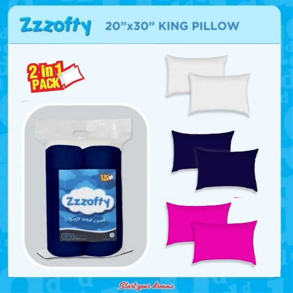 DAKKI 2 in 1 Pack Zzzofty King Pillow 20"x30"