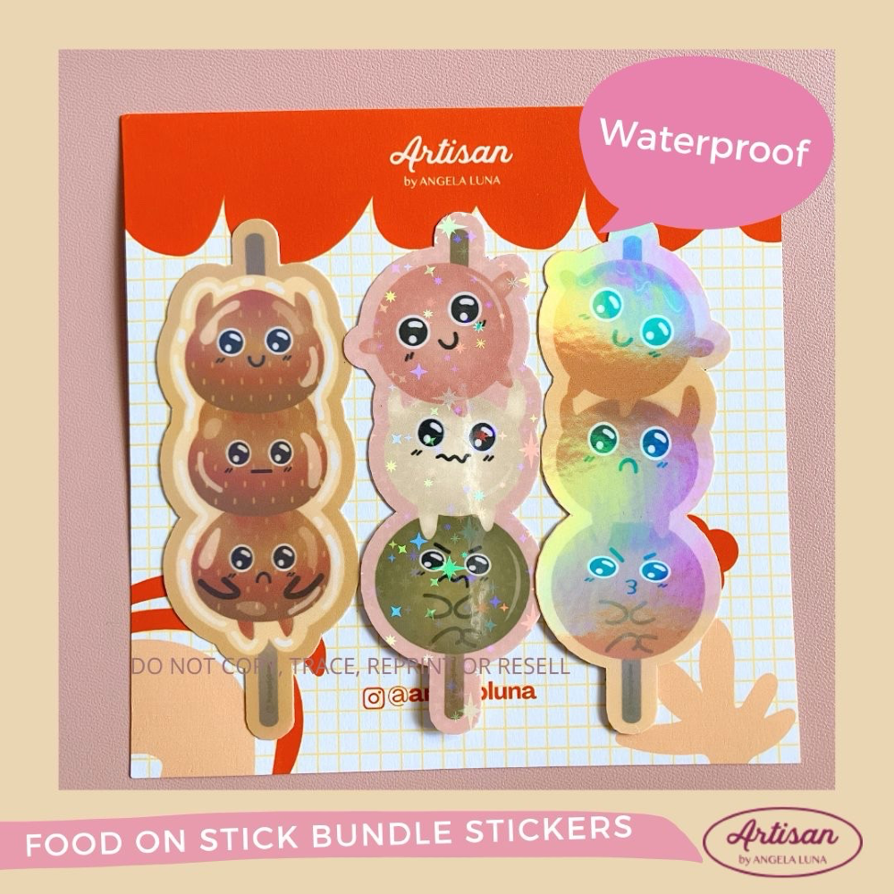 Food on stick Waterproof Sticker set