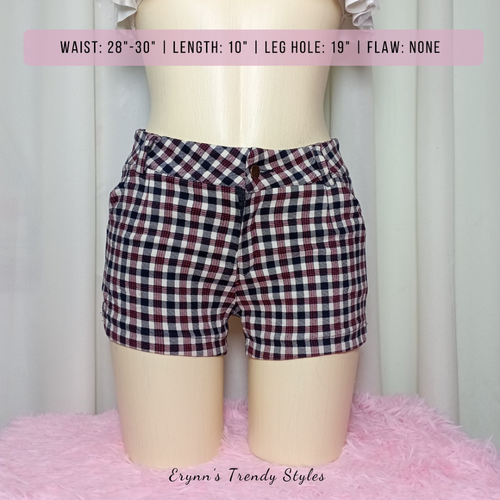 Checkered Red Short