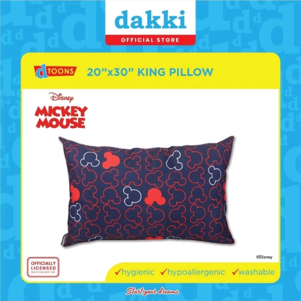 DAKKI Line & Solid Mickey King Size Pillow 20"x30"