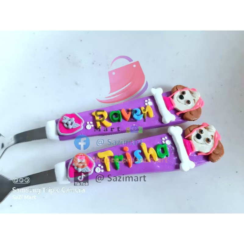 Skye Paw Patrol Personalized Spoon and Fork