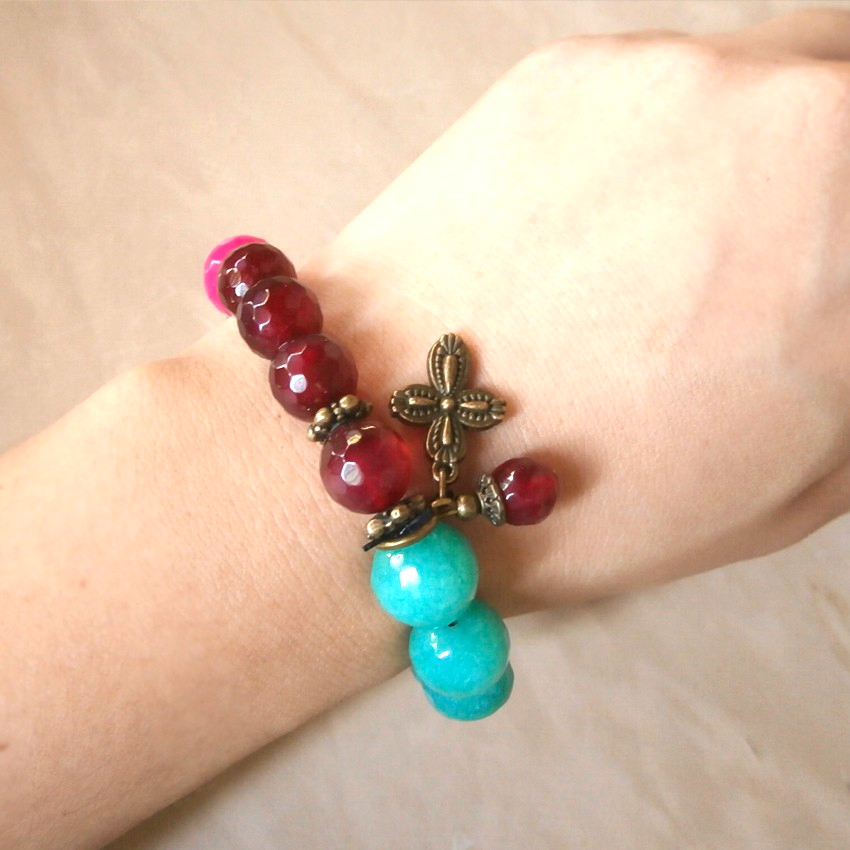 Cute Agate Rosary Bracelet