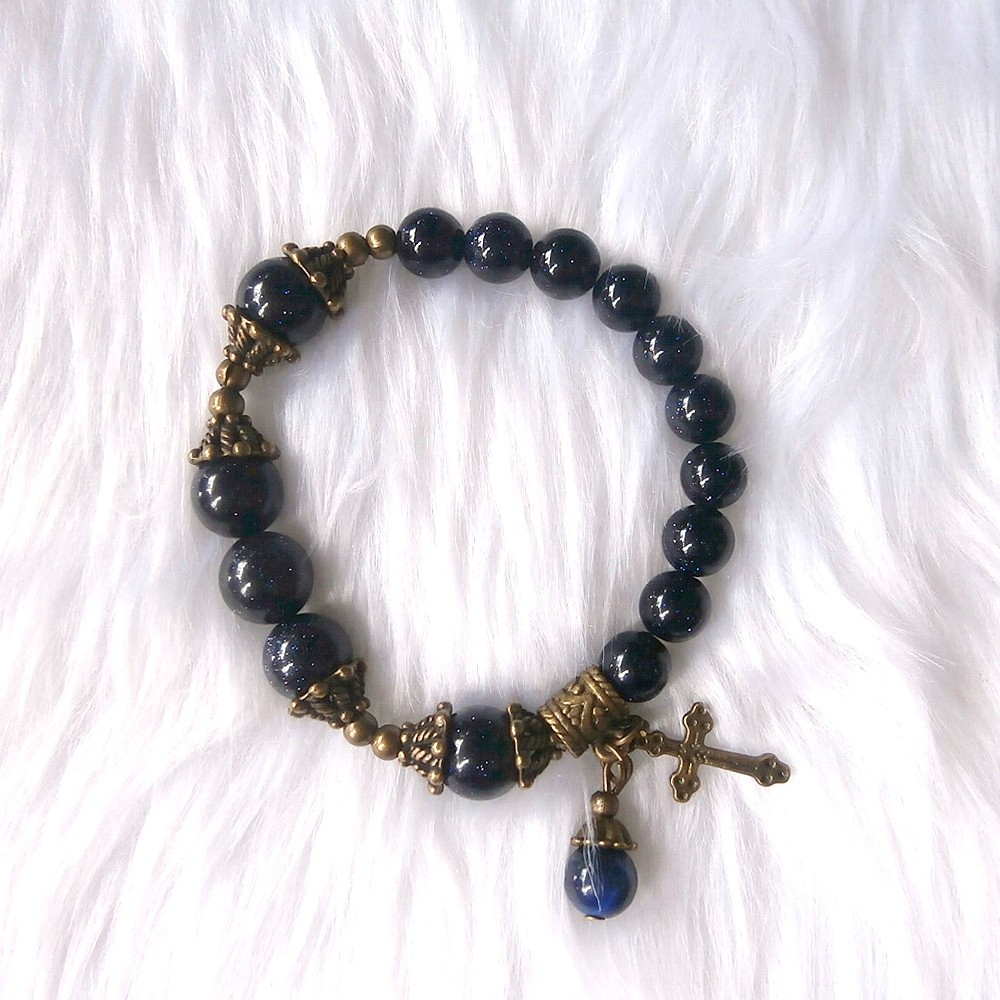 Glitter Rosary Bracelet