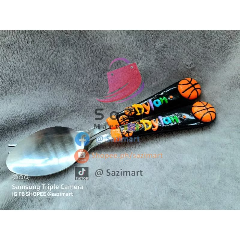 Basketball Personalized Spoon and Fork