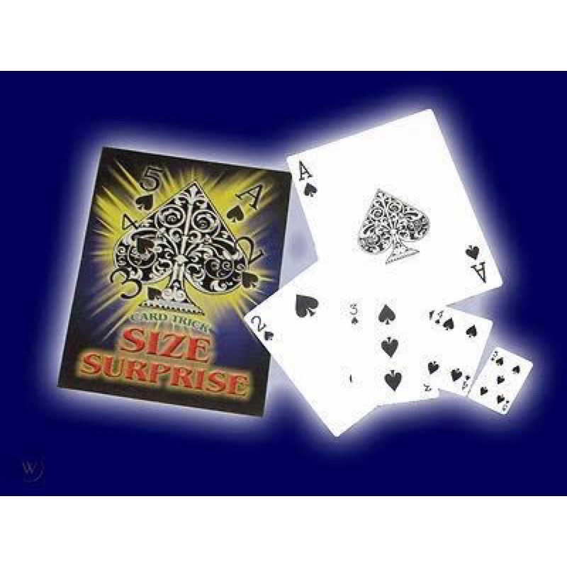 SIZE SURPRIZE CARD MAGIC CLOSE UP TRICKS