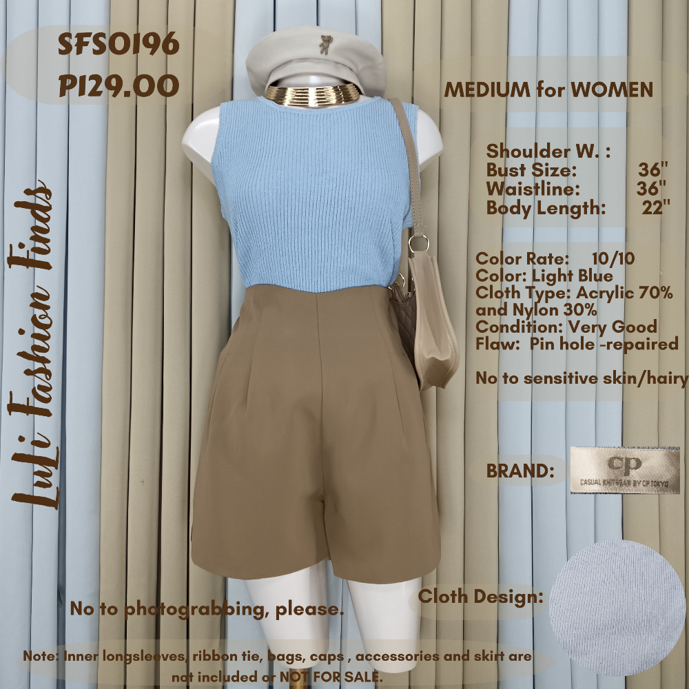 SFS0196 Sleeveless Knitted Tops