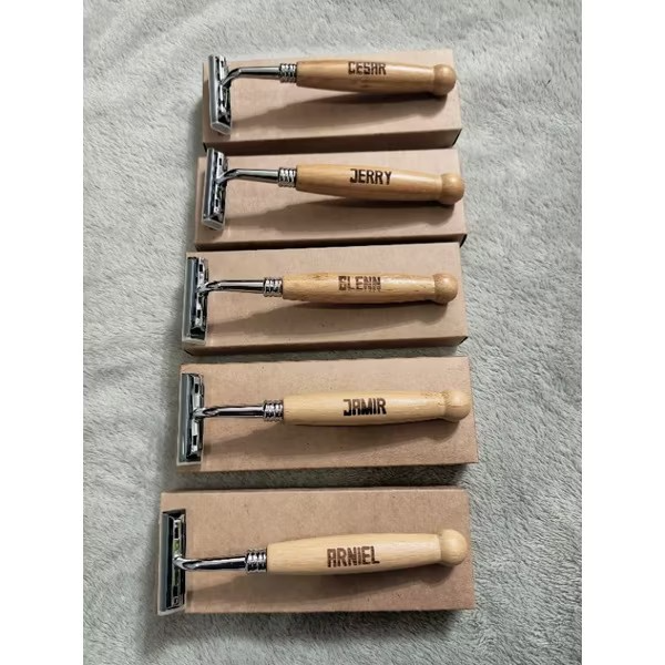 Personalized Wooden Razor with laser engraved name