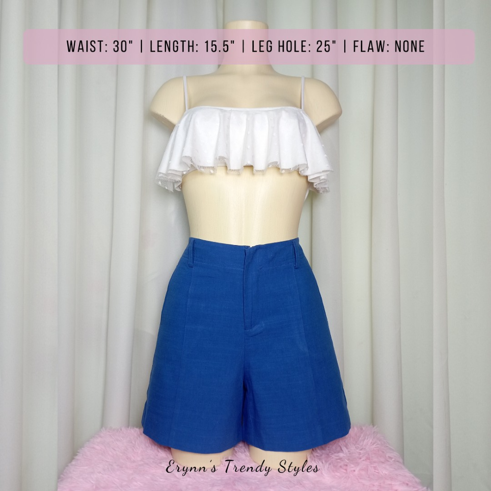 Large Blue Plain Short Thrifted TS-46