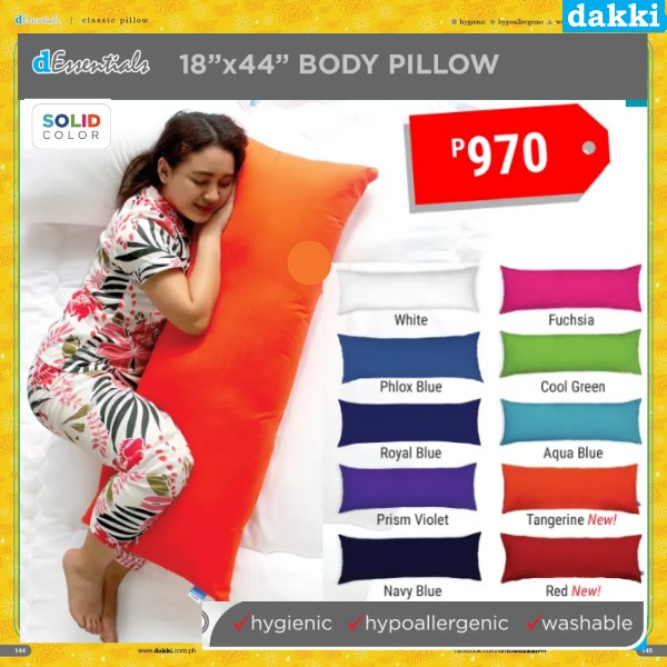 DAKKI Body Pillow Plain Color 18"x44"