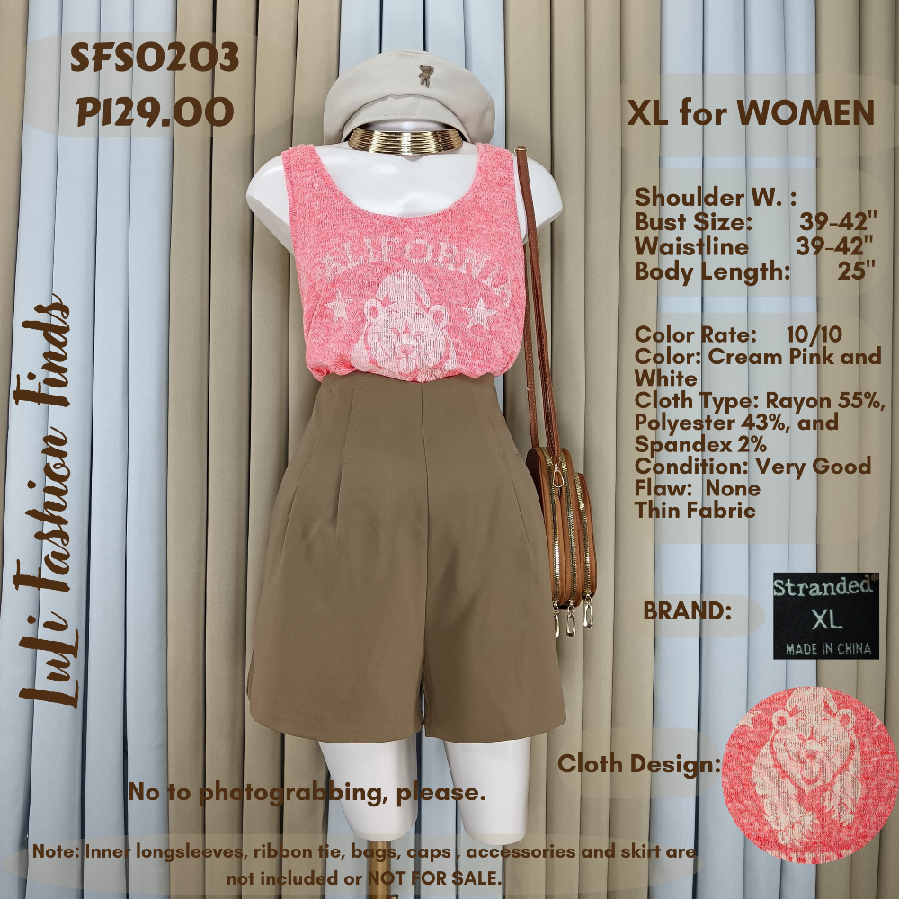 SFS0203 Sleeveless Knitted Tops 