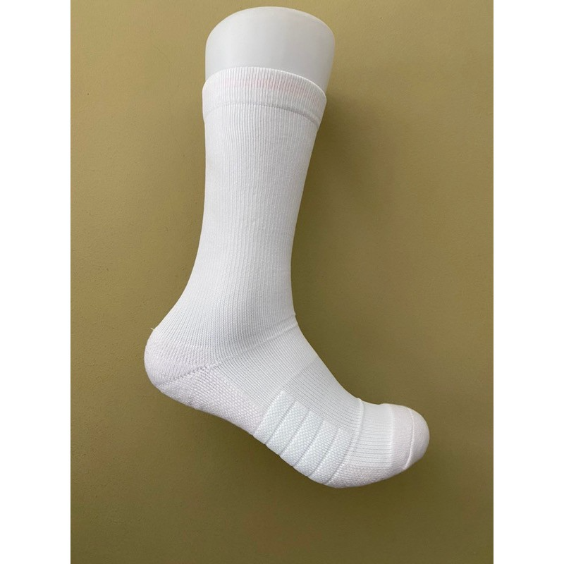 TRIPLE WHITE PLAIN WHITE CREW SOCKS