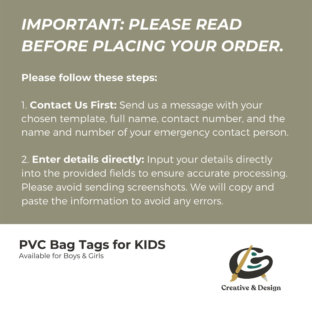 PVC Bag Tags for Kids