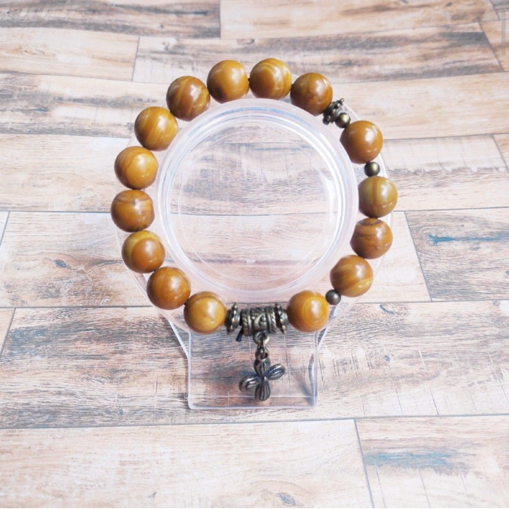 Wood Jasper Rosary Bracelet Unisex