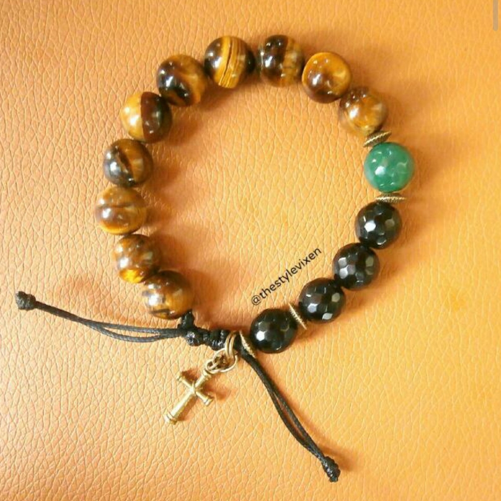 Tigers Eye Rosary Bracelet Unisex
