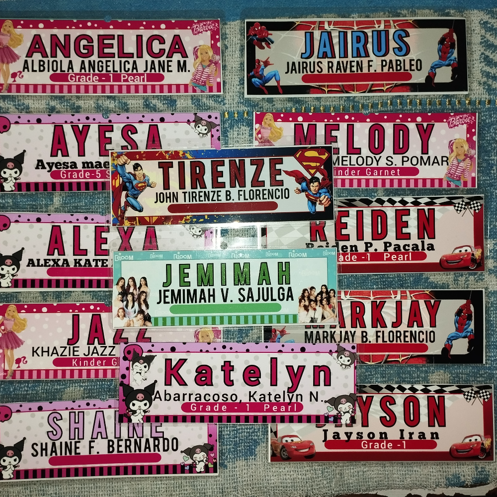 Name tag & subject stickers 