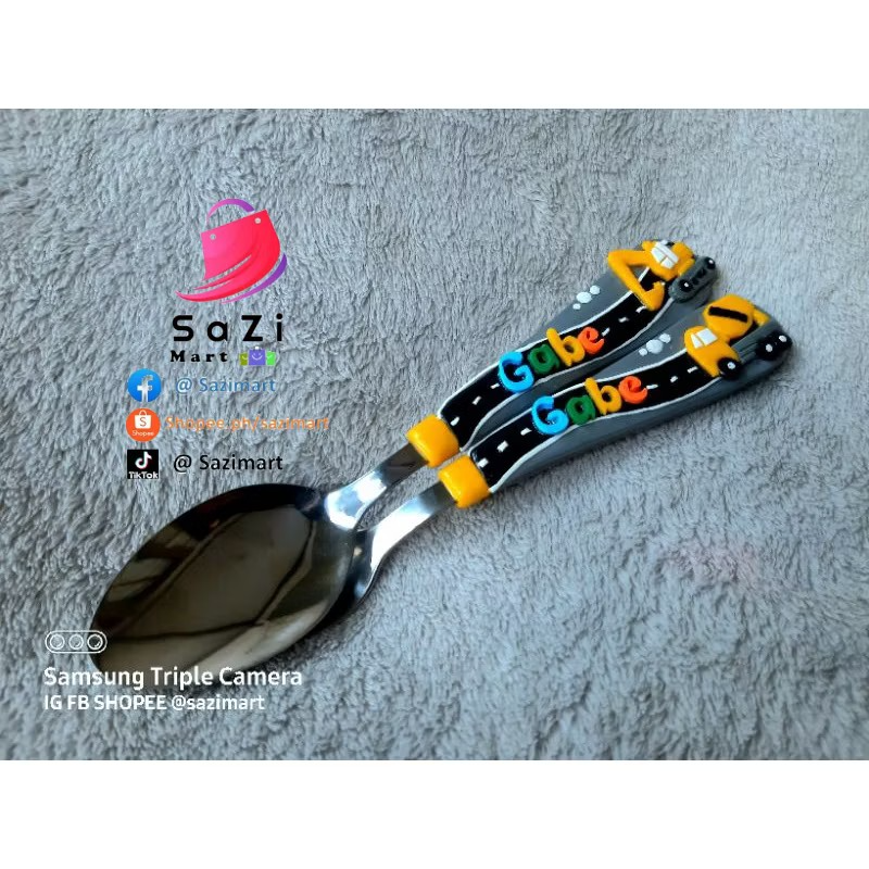 Excavator-Mixer Personalized Spoon and Fork
