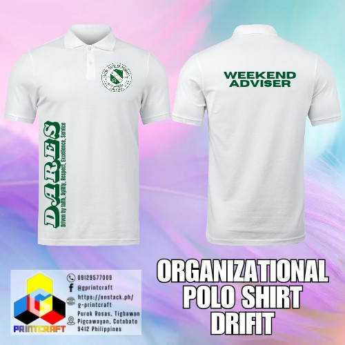 MATATAG / ORGANIZATION Drifit Polo Shirt - Plain White / Colored