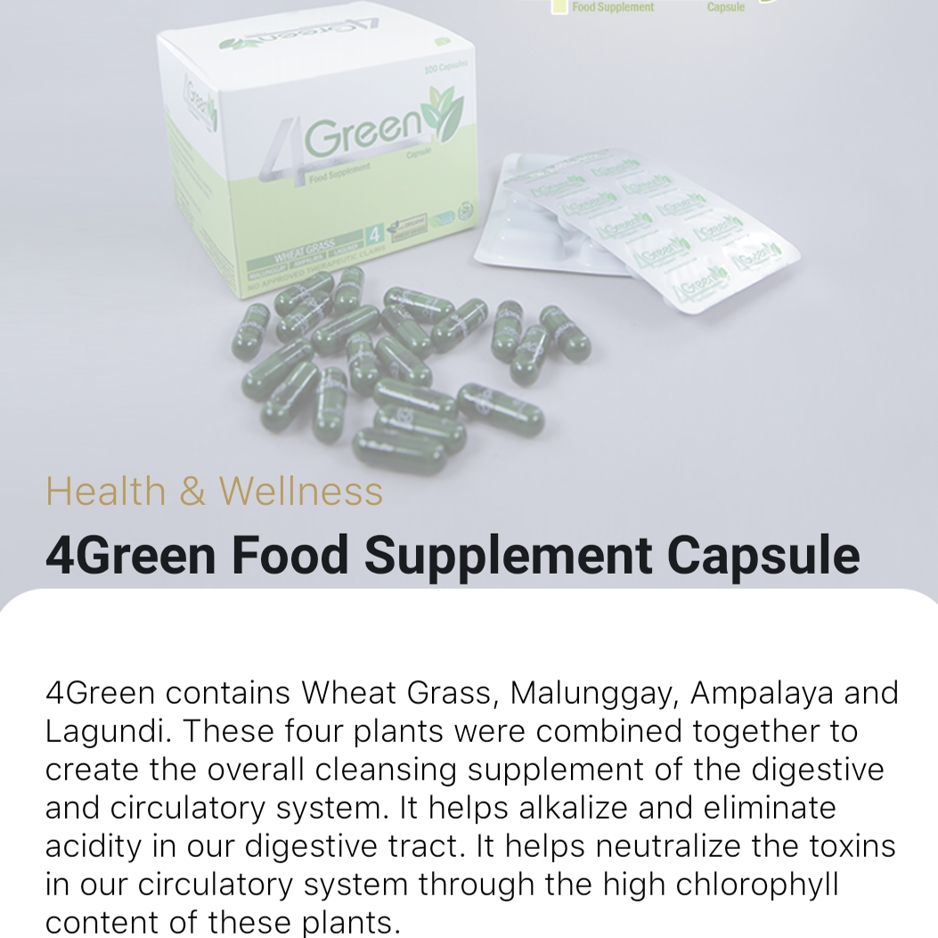 4GREEN FOOD SUPPLEMENT 📣 PROMO! FREE COPPERMASK❣️ Save 380