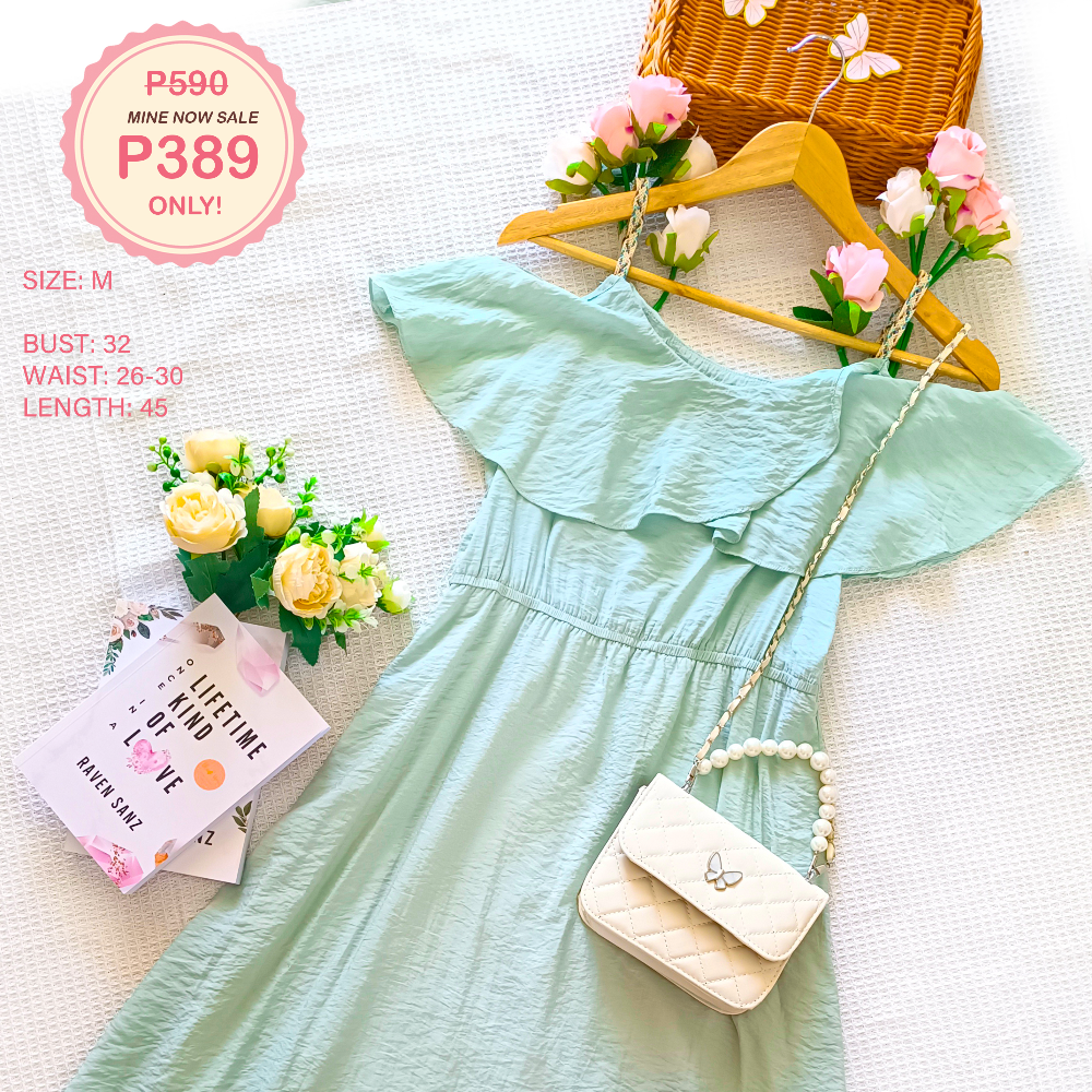 Green Mint Off-Shoulder Dress (ZT0021)