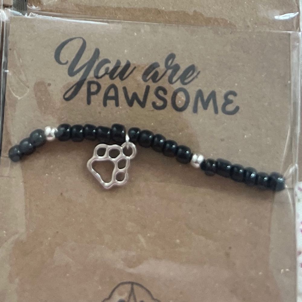Bracelet with paws (fur paws) black