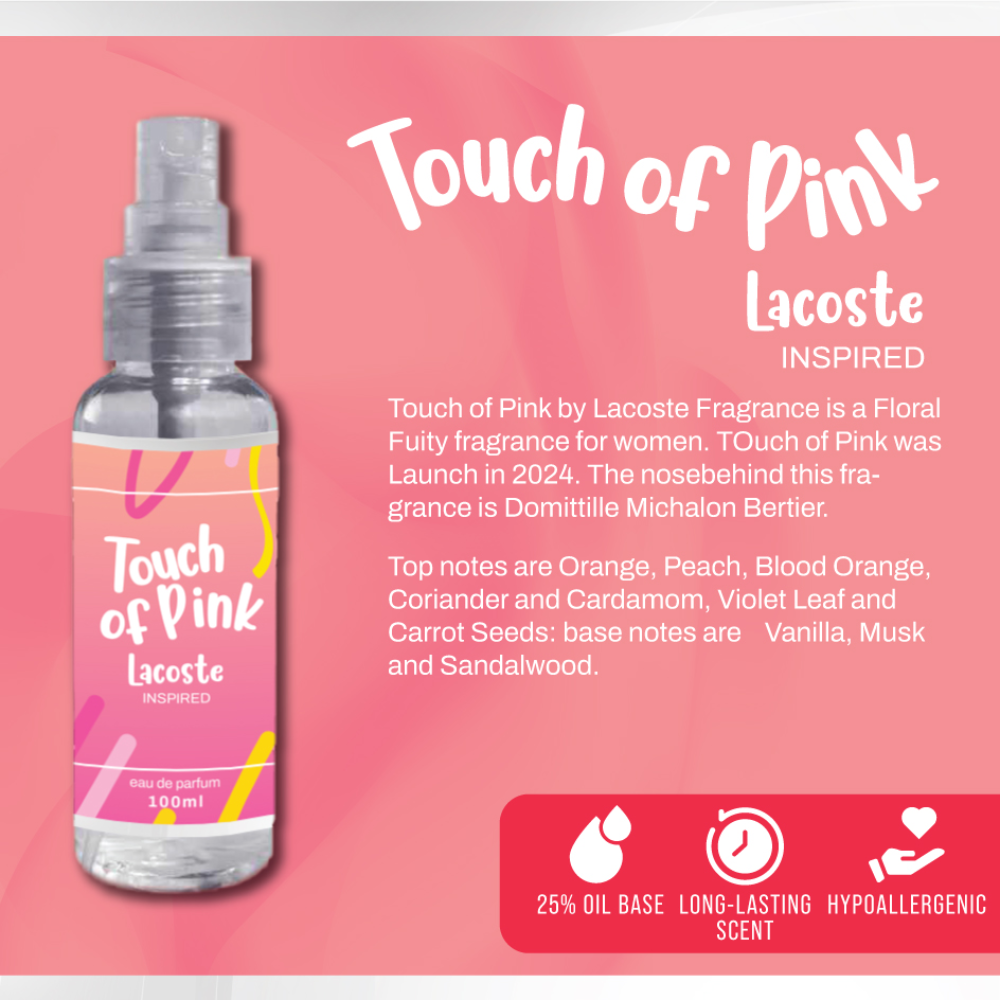 130ML TOUCH OF PINK LACOSTE INSPIRED EAU DE PARFUM