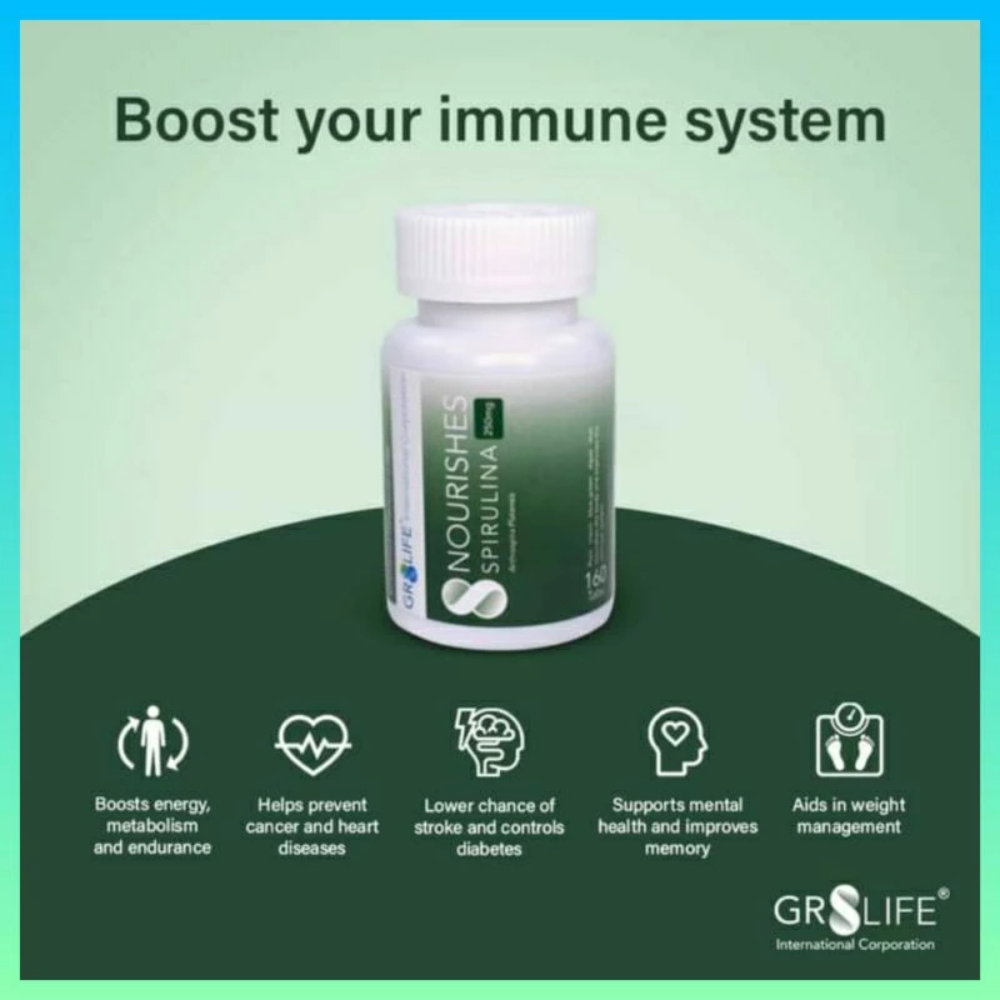 8Nourishes | Spirulina | 160 tabs | 250mg | High Quality