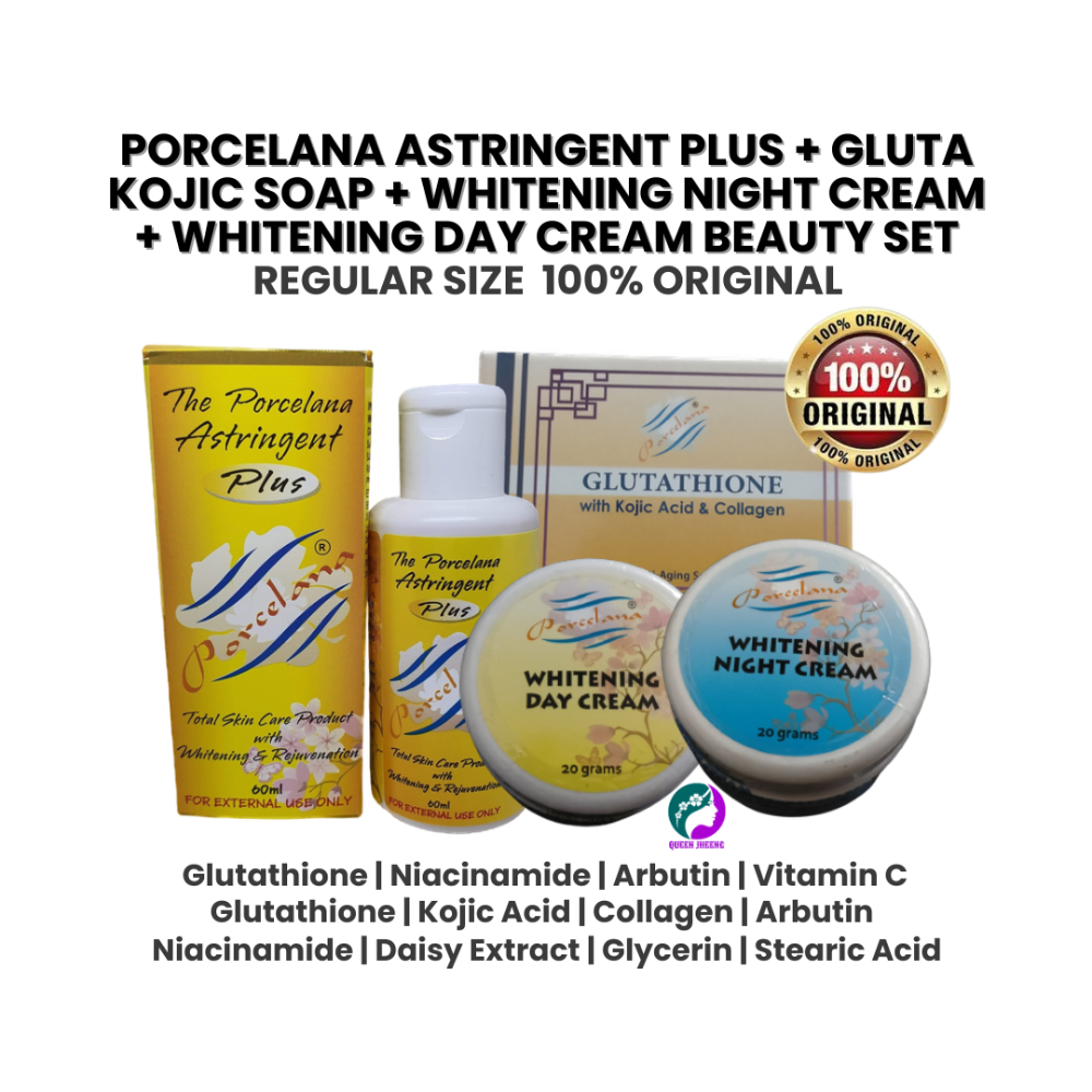 Porcelana SET Plus Astringent + Gluta Soap + Night+Day Cream