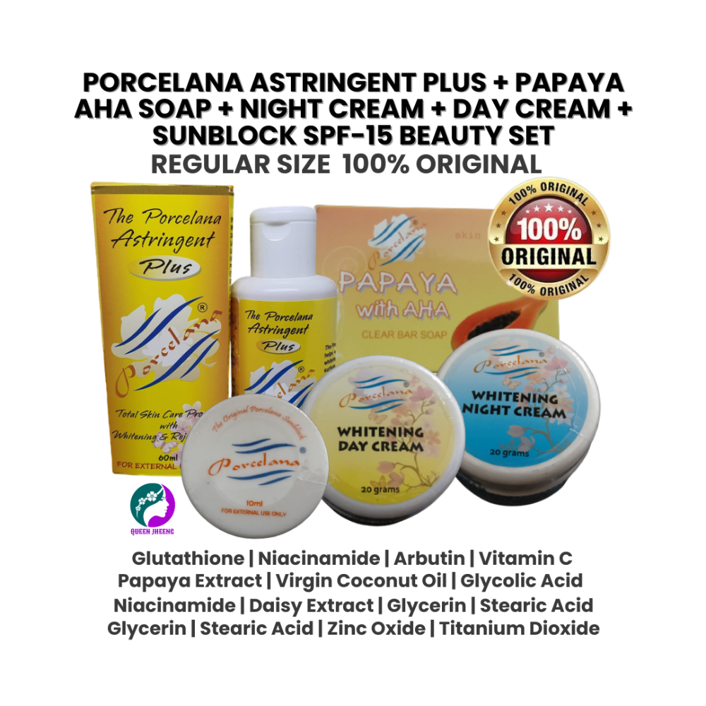 Porcelana SET Plus+PapayaAHA+Night+DayCream+Sunblock SPF15