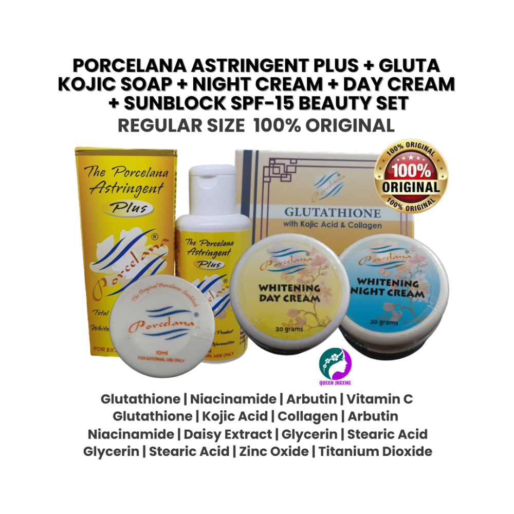 Porcelana SET Plus+GlutaSoap+Night&DayCream+SunblockSPF15