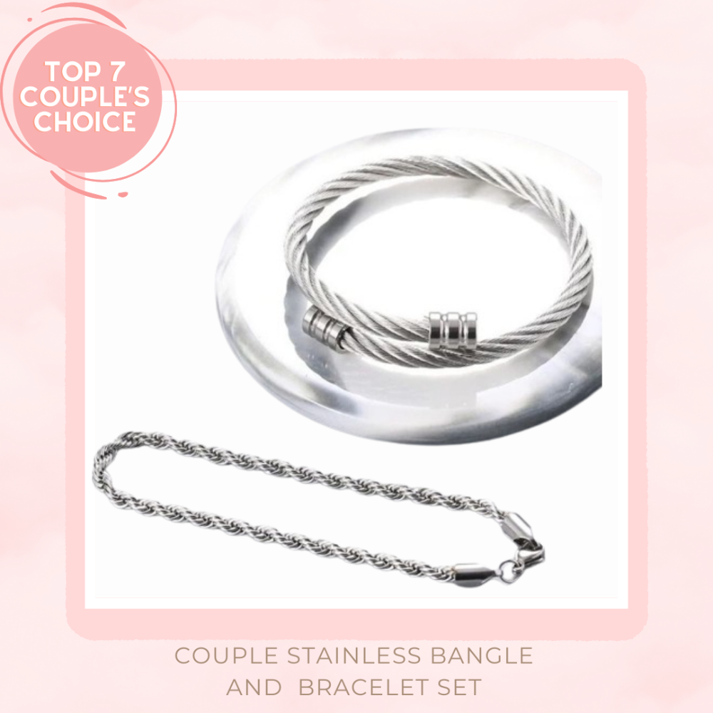 2 pcs Couple Bracelet and Bangle Set