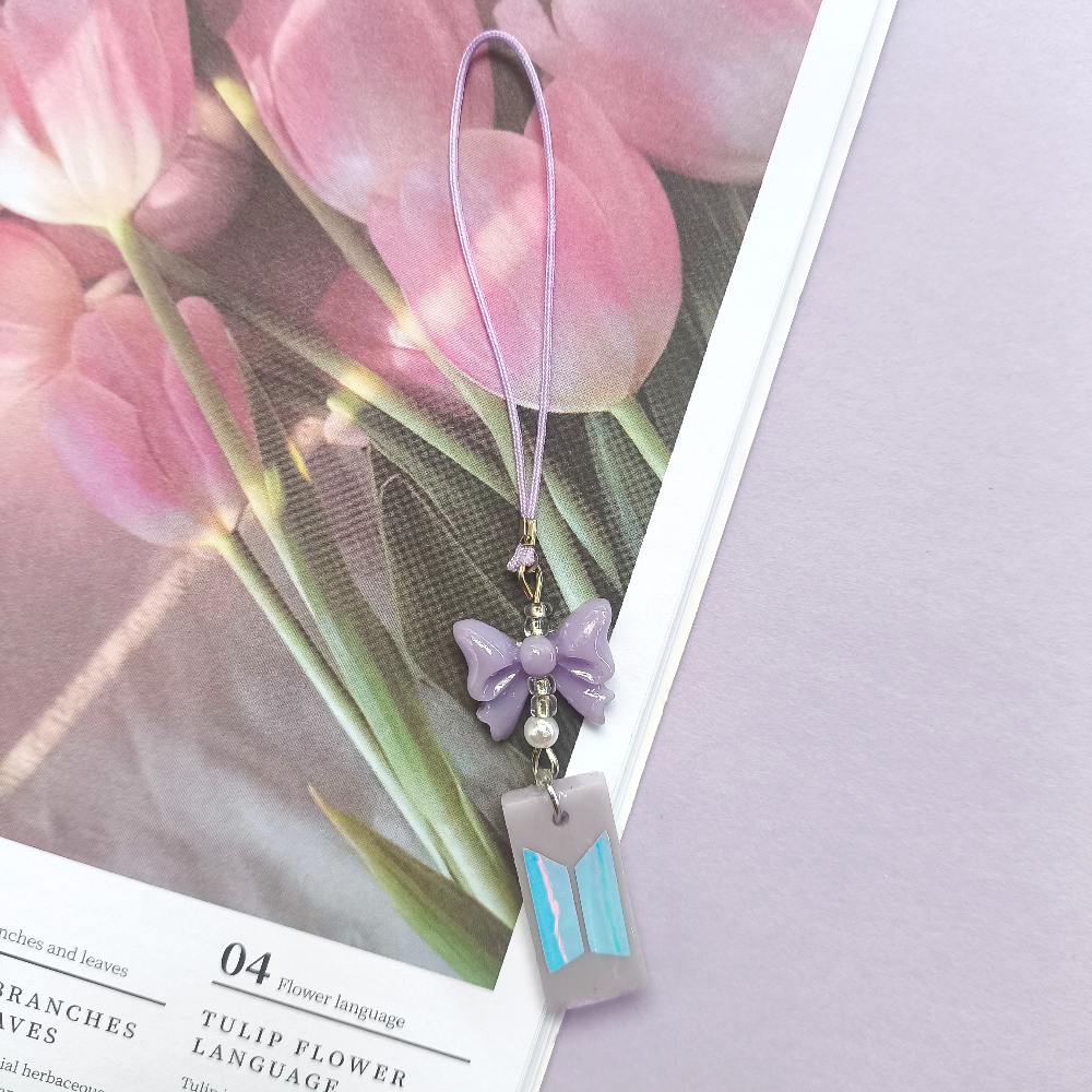 BTS Kawaii Ribbon Phone Charm