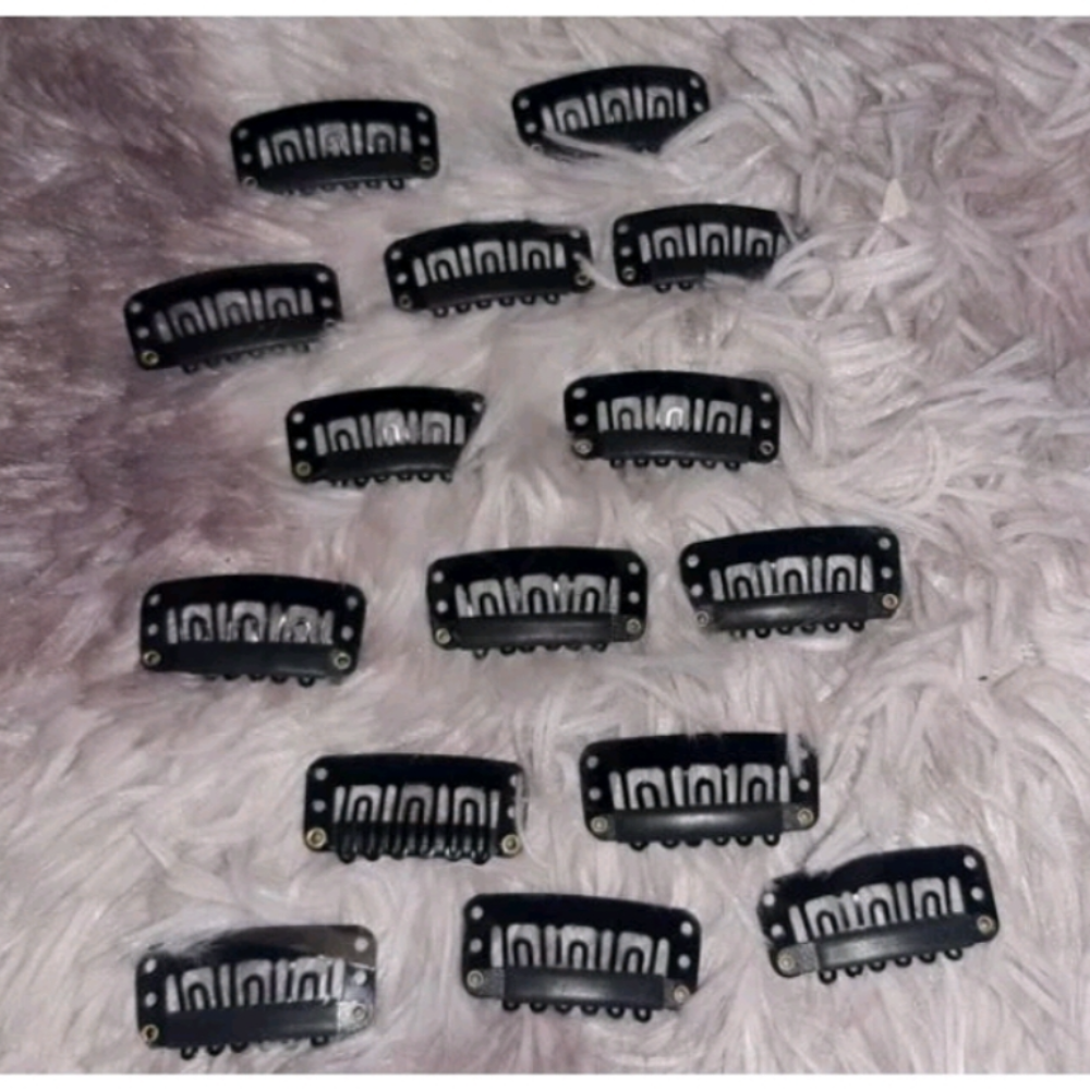 Clips for hair extension (metal)(black)