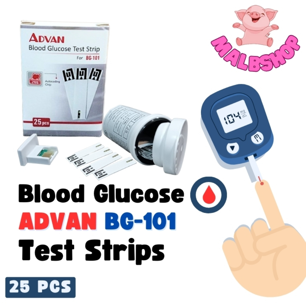 Advan Glucose Strips 25pcs BG-101 and BG-102 with Chip Code