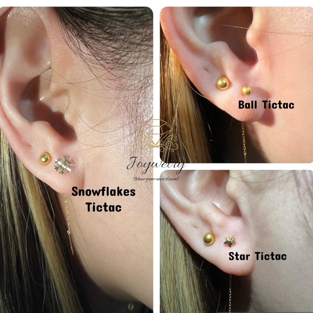 18k Gold Tictac Earrings