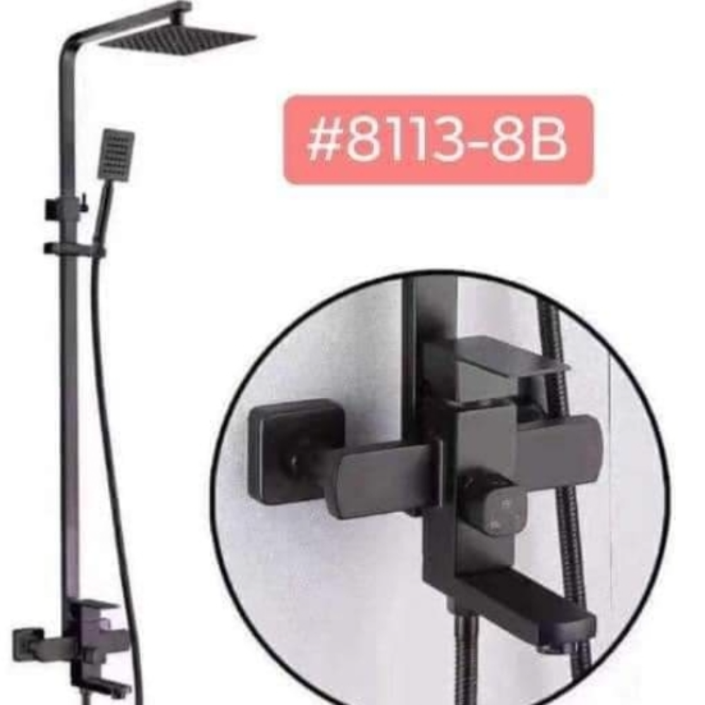 8113B Black rain shower