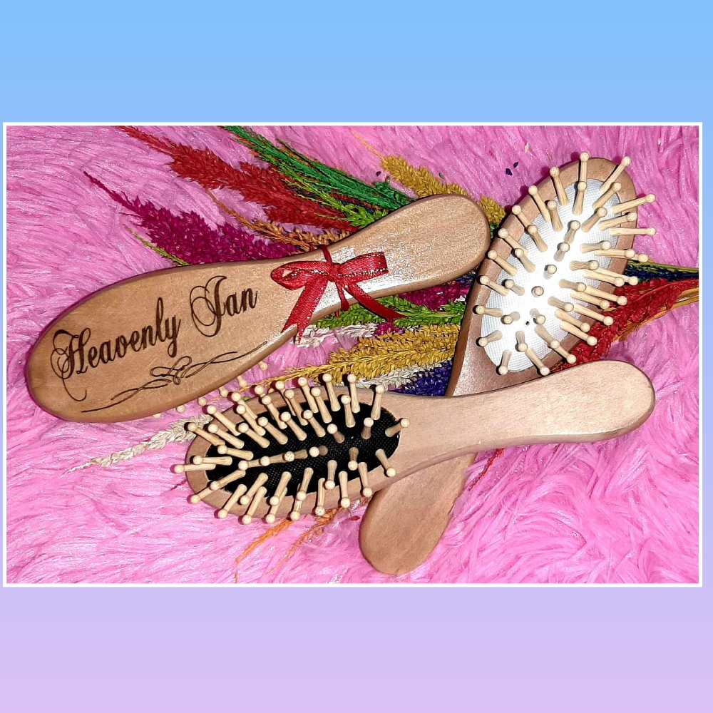 Personalized Wooden Paddle Hairbrush (Small)