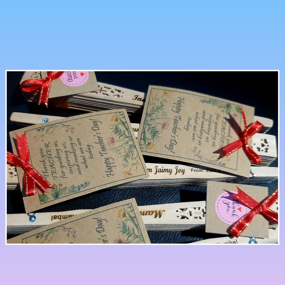 Wooden  Fan Personalize Laser Engrave