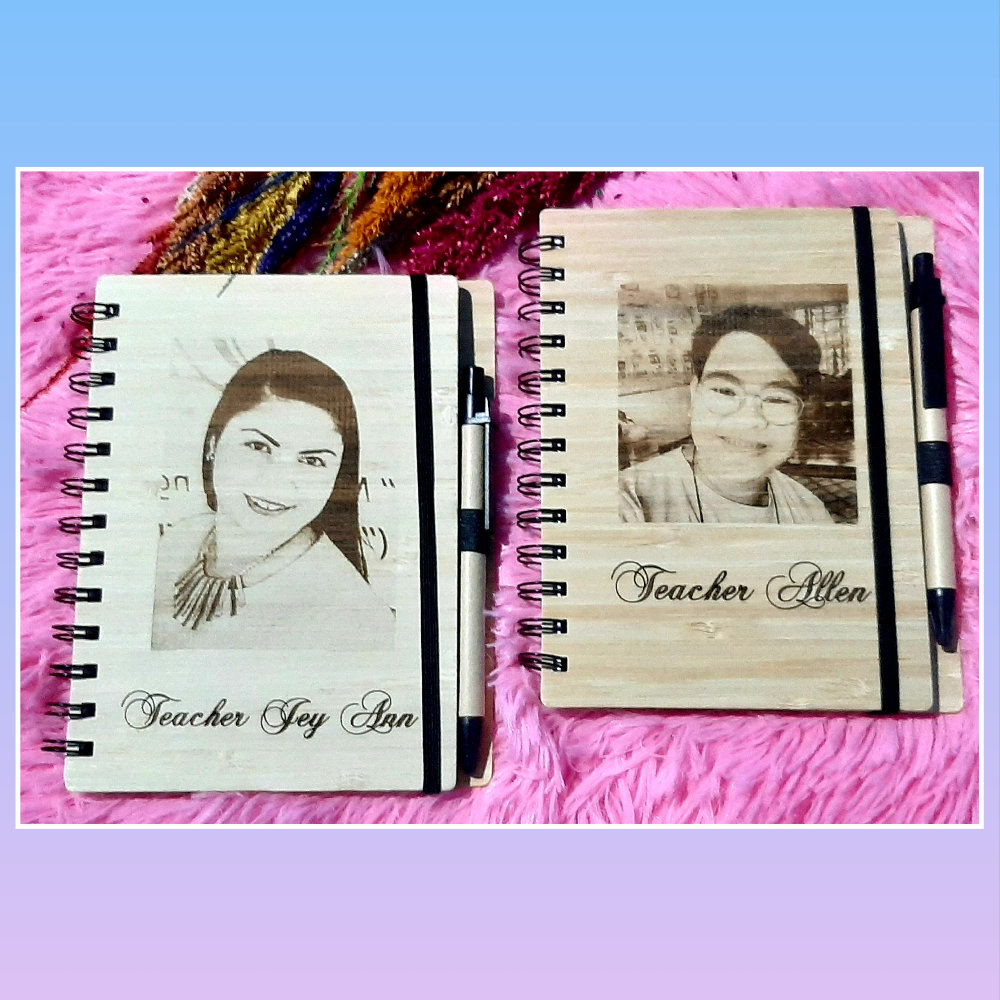 Bamboo Notebook Garterize with Free Pen Personalize
