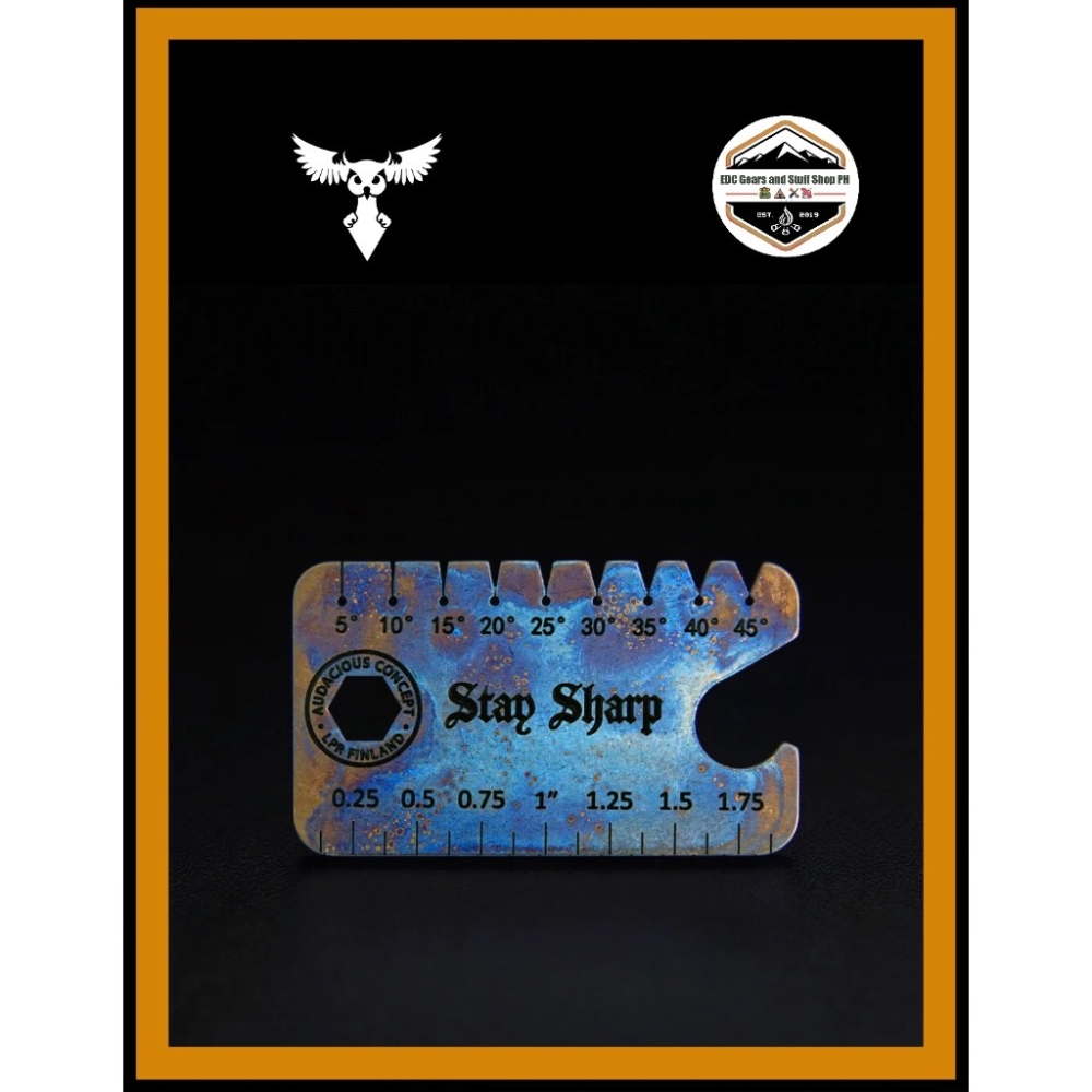 Audacious Concept TITANIUM blade angle finder dogtag - water