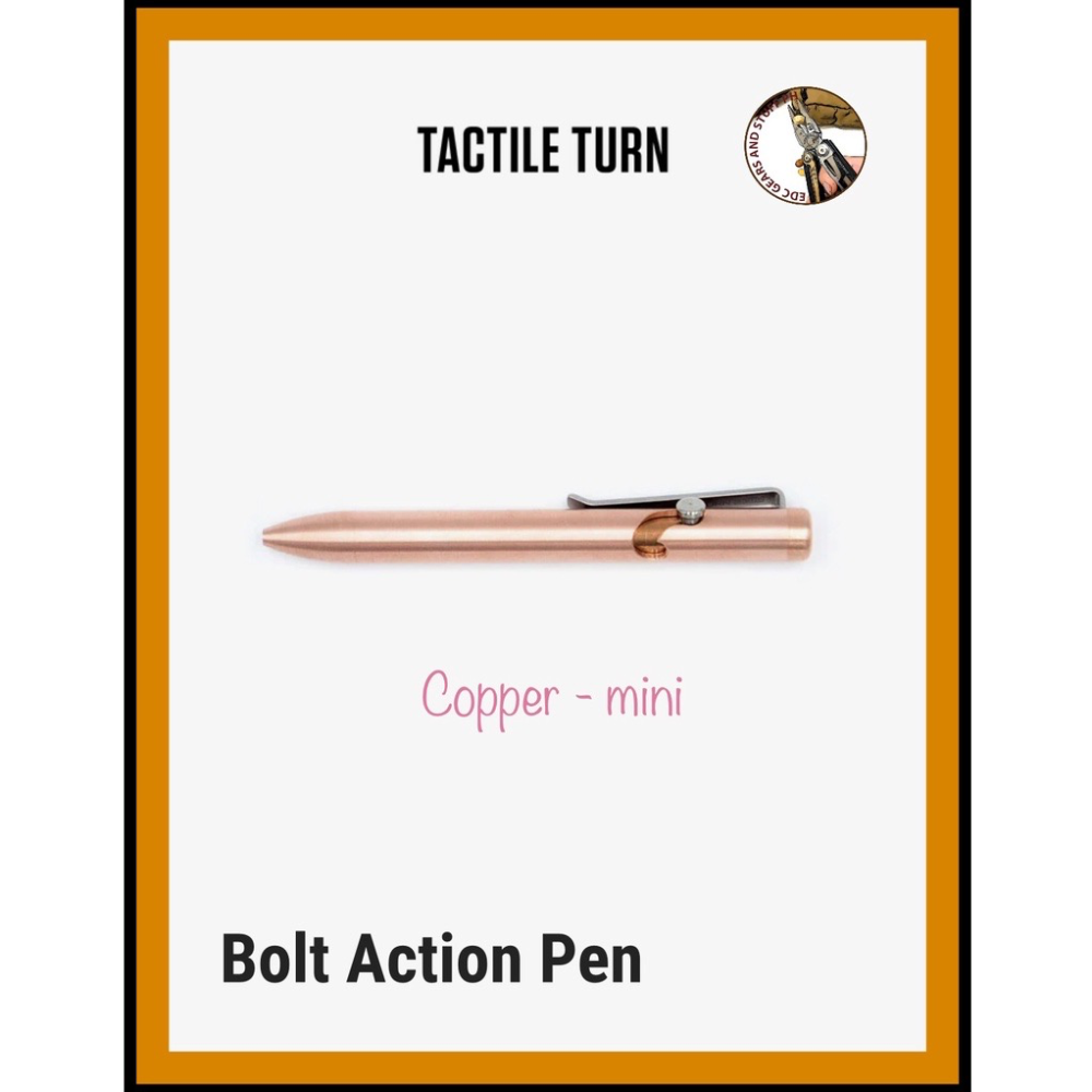 Tactile Turn COPPER mini pen, TITANIUM bolt