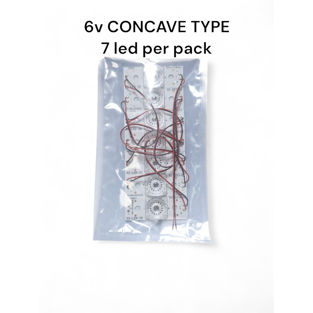 6v CONCAVE TYPE WITH WIRE FACTORY CUT 7 LED PER PACK