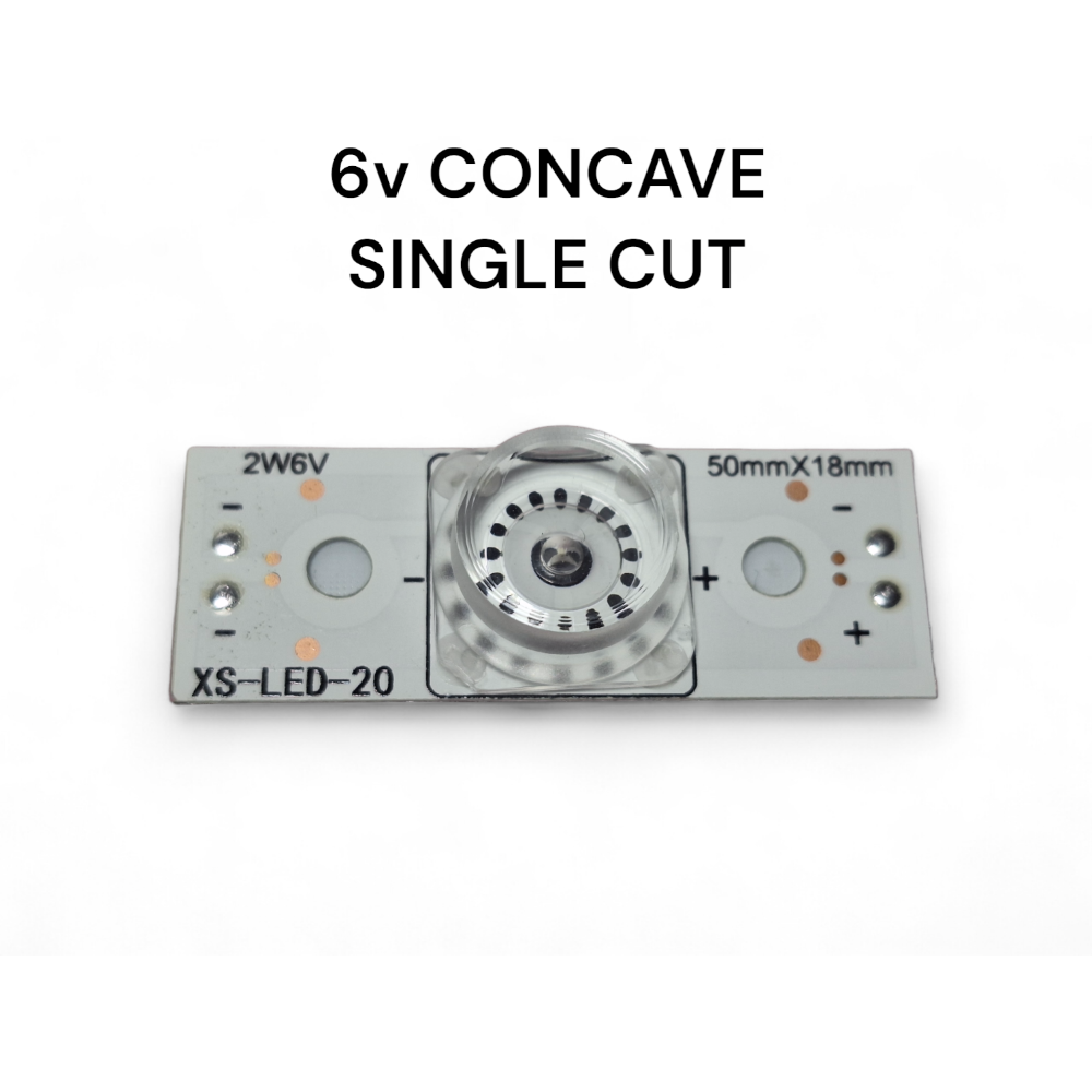 6v 2w CONCAVE SINGLE CUT