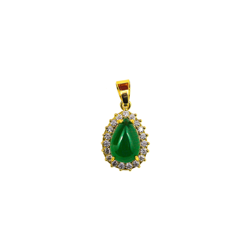 Crystal Teardrop Jade Style Pendant Only