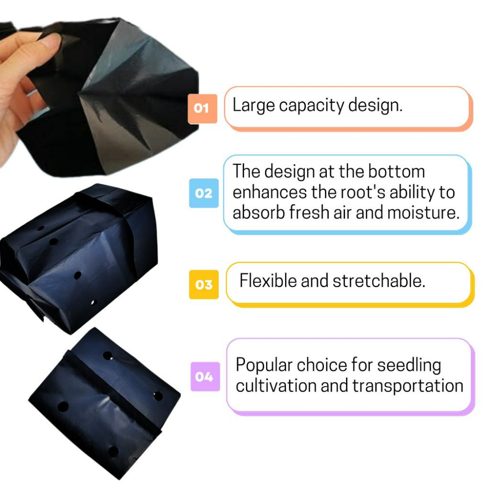 Black Seedling Bag (2x2x6 inches)