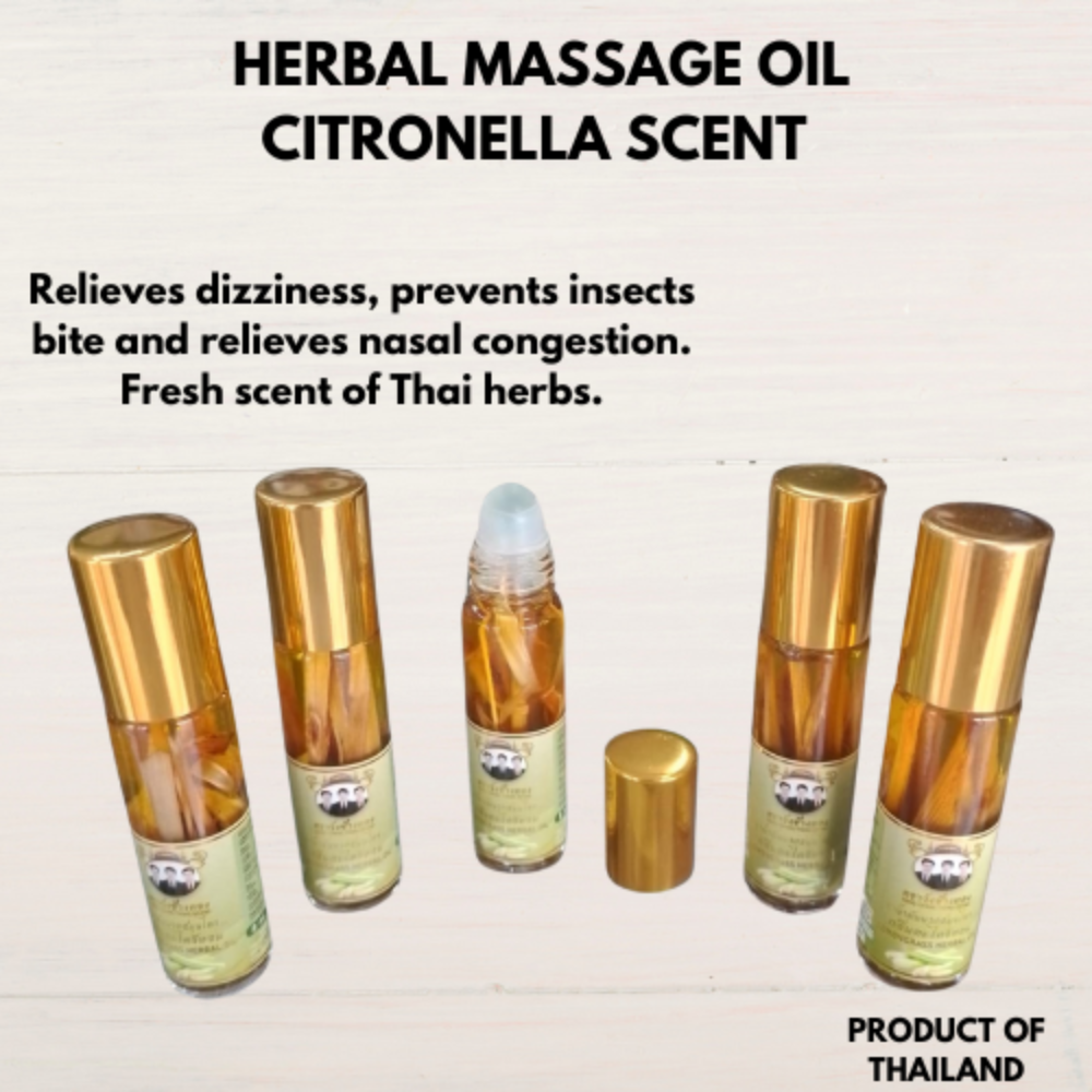 herbal massage oil 8ml. Product of Thailand