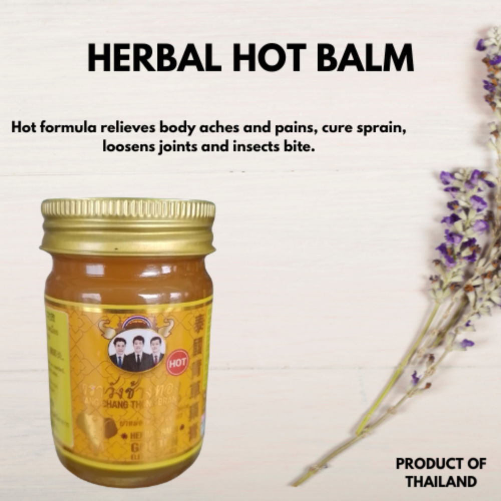 Herbal hot balm 50g . Product of Thailand