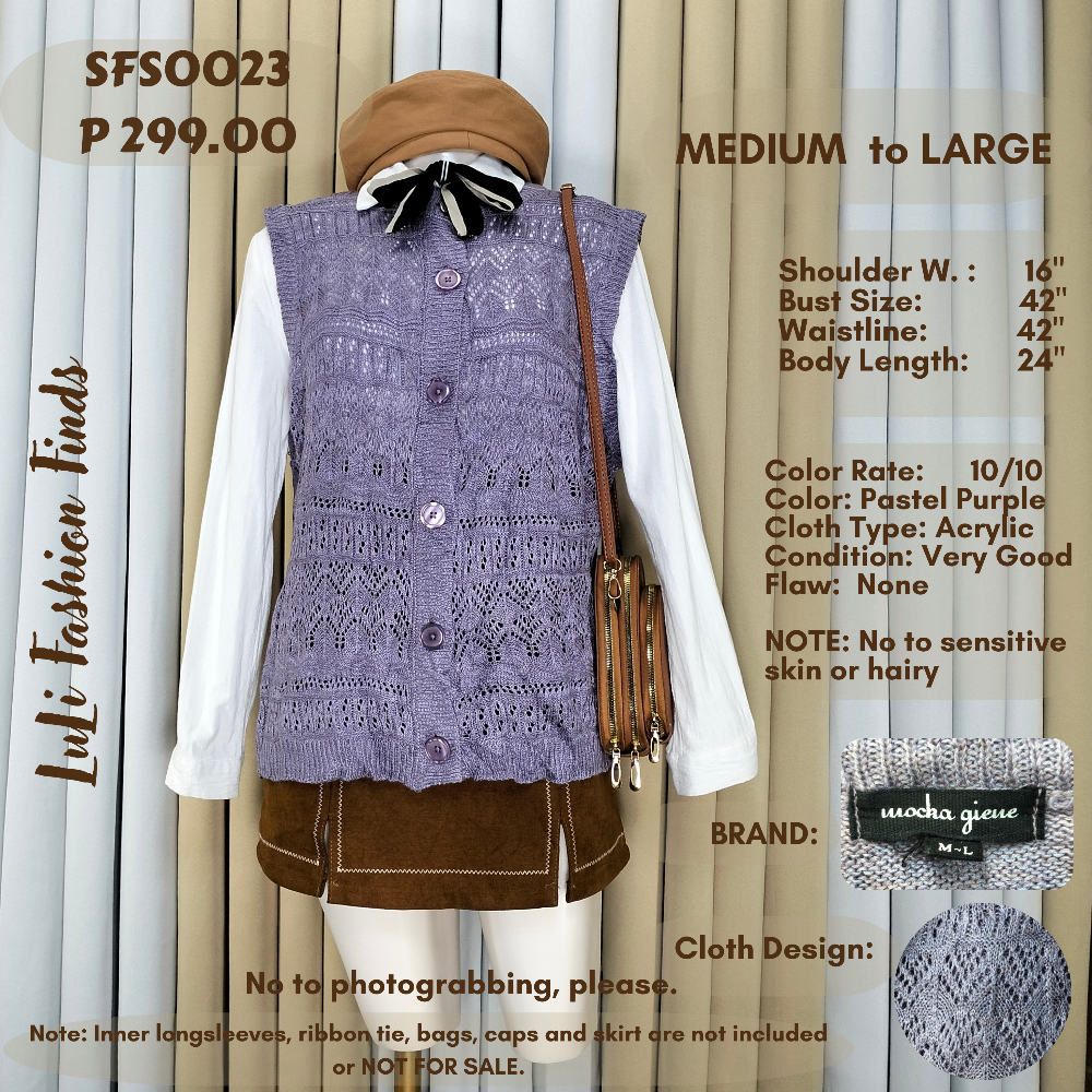 SFS0023 Knitted Sleeveless Sweater Vest